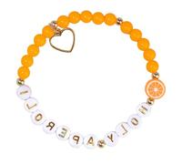 UNTERING Braccialetti regolabili con perline e fette di agrumi Junos con lettera di fascino estati gioielli per feste da donna regolabile con perline lettera, Misura unica, come descritto