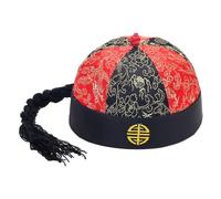 UNTERING Cappello da imperatori cinesi con trecce per feste a tema e festival imperatori di Halloween cappello cinese costume vestito per le donne