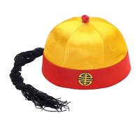UNTERING Cappello da imperatori cinesi con trecce per feste a tema e festival imperatori di Halloween cappello cinese costume vestito per le donne
