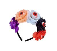 UNTERING Cerchietto per capelli con rose da strega con fiore scuro bulbo oculare per lo styling dei capelli per spettacoli dal vivo fascia per Halloween Carnevale Halloween Fasce