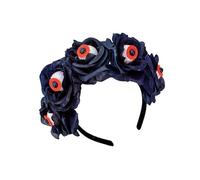 UNTERING Cerchietto per capelli con rose da strega con fiore scuro bulbo oculare per lo styling dei capelli per spettacoli dal vivo fascia per Halloween Carnevale Halloween Fasce