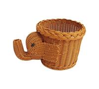 UNTERING Cestino multiuso robusto in PP intrecciato a mano a forma di elefante accessorio per servire il pane e decorazione della stanza Cestino per il pane per servire