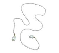 UNTERING Collana a due livelli con cristalli di spinello verde e perle bianche, lunghezza regolabile, per l'uso quotidiano, collana lunga con perline di spinello verde, Misura unica, come descritto