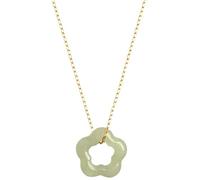 UNTERING Collana con ciondolo in giada naturale, gioielli alla moda, collana semplice a forma di clavicola, girocollo delicato con pietre preziose naturali giada verde per donne e uomini, Misura unica