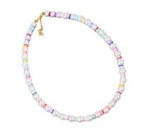 UNTERING Collana con perle finte alla clavicola leggera ed elegante gioielli per le donne da indossare tutti i giorni dal design versatile catena alla clavicola catena alla moda, Misura unica, come