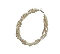 UNTERING Collana di perle barocche multi fili gioielli resistenti alle allergie con lunghezza personalizzabile per pelli sensibili perle naturali gioielli per le donne