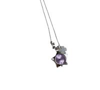UNTERING Collana in acciaio inossidabile con simbolo a quattro foglie che rappresenta speranza, fede, amore, fortuna, elegante, collana con ciondolo a forma di erba, idea regalo, Misura unica, come