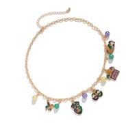 UNTERING Collana unica con finitura a goccia di olio, delicata collana alla moda per amanti della moda mistero fascino, Misura unica, come descritto, come descritto