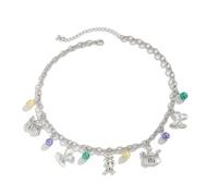 UNTERING Collana unica con finitura a goccia di olio, delicata collana alla moda per amanti della moda mistero fascino, Misura unica, come descritto, come descritto