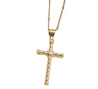 UNTERING Elegante collana con ciondolo a forma di croce, resistente all'ossidazione, accessorio per personalizzare l'espressione e la fede, gioielli casual, Bead chain, come descritto, come descritto