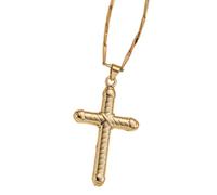 UNTERING Elegante collana con ciondolo a forma di croce, resistente all'ossidazione, accessorio per personalizzare l'espressione e la fede, gioielli casual, E, come descritto, come descritto