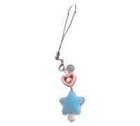 UNTERING Elegante portachiavi morbido affollato a forma di stella con dopamina colorata estetica portachiavi fatto a mano per personalizzare chiavi o borse portachiavi unico per adolescenti, Blu