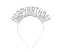 UNTERING Fascia per capelli di compleanno per adulti e bambini, corone con glitter felici, fascia per capelli per feste per bambini