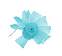 UNTERING Fermaglio per capelli in tulle piumato, accessorio per giochi di ruolo, per feste serali, occasioni da donna, derby, eventi, costume, copricapo elegante per donne