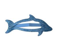 UNTERING Forcine per capelli da donna a forma di delfino per la fase del bambino sfarfallio glitter colorato delfino anni 2000 ragazze copricapo clip a scatto per sottile