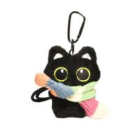 UNTERING Grazioso portachiavi in peluche a forma di gatto nero, adorabile accessorio per portamonete, accessorio unico da appendere per donne e studenti, ciondolo a forma di gatto