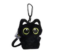 UNTERING Grazioso portachiavi in peluche a forma di gatto nero, adorabile accessorio per portamonete, accessorio unico da appendere per donne e studenti, ciondolo a forma di gatto
