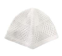 UNTERING Hollow Out Knit Kufi per adulti adolescenti musulmani traspirante cappello casual fatto a mano scava fuori pregare mantenere tradizionale preghiera cappello cranio tappi per gli uomini Skull