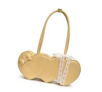 UNTERING Korean StyleS Borsa a tracolla a forma di cuore borsa da donna in pelle PU borsa ascellare borsa per varie occasioni borsa a tracolla, Giallo, 35.5x8x16cm /13.97x3.14x6.29in
