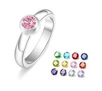 UNTERING Moda Birthstone Con 12 Colori Zircone Sostituibile Semplice Impilabile Anniversario Gioielli Per Le Donne Ragazza Semplice Per Le Donne, Misura unica, come descritto, come descritto