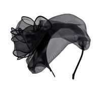 UNTERING Moda Volant Mezzo Cappello Fascia Per Adulti Cena Partito Headhoop Francese Bianco Copertura Dei Capelli Fascia Per Capelli Accessorio Del Partito Moda Donne