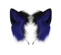 UNTERING Orecchie fatte a mano Fascia Tinta unita Peloso Peluche Animale Cerchio Capelli Anime Vestito Partito Cosplay Accessori Costume Peluche Animale Hoop