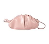 UNTERING Pochette da donna, in morbida pelle, alla moda, per ravioli, con tasche increspate, borsa a tracolla, borsa a tracolla, Fucsia, 7x2x16cm/2.75x0.78x6.29in