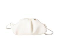 UNTERING Pochette da donna, in morbida pelle, alla moda, per ravioli, con tasche increspate, borsa a tracolla, borsa a tracolla, Ecru, 7x2x16cm/2.75x0.78x6.29in