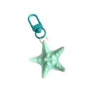 UNTERING Portachiavi colorato a forma di stella marina stella marina portachiavi ciondolo per borsa ciondolo staccabile per gli appassionati di moda amanti del mare, Verde, Taglia unica