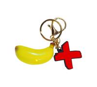 UNTERING Portachiavi ispirato al cioccolato a forma di fungo giapponese, design realistico, scatola in miniatura inclusa, bella borsa portatile decori per alimenti portachiavi accessorio, Giallo Verde