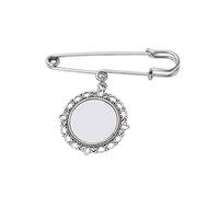 UNTERING Supporto per vassoio di trasferimento di calore Cornice per foto Spilla Foglio di alluminio Tenere Famiglia Foto Lace Frame Holder Spilla Ciondolo Matrimonio Boutonniere Pin