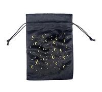 UNTERING Tarocchi Divinazione Velluto Tarocchi Carte Pad Pendolo Tovaglia Gioco Da Tavolo Gioco di Gioielli Tarocchi Sacchetto di Flanella Set di dadi per bambini, Nero , Taglia unica