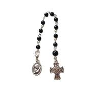 UNTERING Trend Nero Perline Croce Rosario Cattolico Semplice Croce Braccialetto Della Croce Accessorio Must-Have Per Donne Uomini Hip Preghiera Bead Wristwear, Misura unica, come descritto
