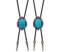 UNTERING Vintage Turchese Bolo Cravatta Per Gli Uomini Cool Ciondolo Cravatta Western Cowboy Collana Bolo Cravatta Musica Concerto Rodeos Neckwear Collare Ciondolo, Lega