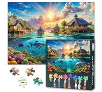 Unterwasserwelt - Puzzle da 1000 pezzi, motivo: casetta d'acqua, per adulti, 1000 puzzle per adulti, 70 x 50 cm, gioco di abilità impossible per tutta la famiglia