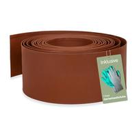 UNUS Bordo per prato in metallo 5 m, recinzione per aiuole con aspetto ruggine, 20 cm di altezza, per delimitare aiuole, vialetti da giardino, alberi, giardini di ghiaia, flessibile e tagliabile