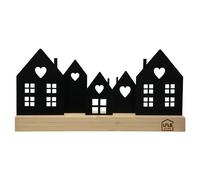 UNUS Case stand città legno metallo casa decorative 5 nero