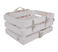 UNUS Cassetta per bicicletta posteriore in legno, per bicicletta, con coperta da picnic e portabottiglie, colore: bianco