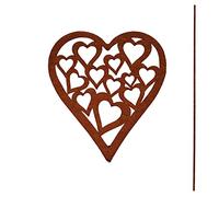 UNUS Decorazione da giardino a forma di cuore con motivo a cuore