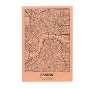 UNUS Decorazione da parete in sughero con mappa della città, Londra, 60 x 40 cm, motivo decorativo in sughero naturale con spille, decorazione da parete per segnare i ricordi, disponibile anche come