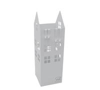 UNUS Portaombrelli Case per Ombrelli con Vaschetta Raccogli Acqua 4 Ganci 16x16x49cm bianco