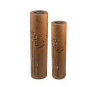 UNUS Set di 2 lampade solari da giardino da 60 cm e 80 cm, con soffione, lampade da giardino per esterni, colore marrone ruggine, lanterna solare per esterni come illuminazione da giardino
