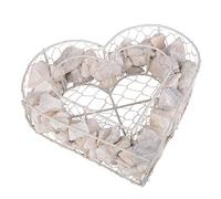 UNUS Vaso per piante a forma di cuore, decorazione da giardino, 35 x 35 x 8 cm, decorazione da giardino per esterni, gabbione resistente alle intemperie