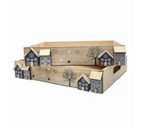 UNUS Vassoi decorativi in legno, set da 2 pezzi, con manico, in legno lavato, colore: bianco