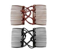 UNVOJL 2 pettini in plastica doppi elastici alla moda elastici per capelli magici fermagli per capelli per coda di cavallo strumento per lo styling delle donne