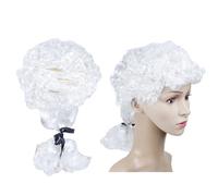 UNVOJL Parrucca da giudice da giudice e avvocato, parrucca per cosplay, onda lunga, bianca, accessorio perfetto per feste di Halloween, cosplay e travestimenti