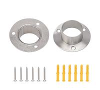 Unxuey 2 pezzi Supporto per asta appendiabiti in acciaio inox, supporto flangia per asta in acciaio inox, supporto per asta flangia per diametro 1,5 pollici (38 mm) tubo in acciaio