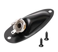 Unxuey 6.35mm Forma Barca Chitarra Pickup Uscita Ingresso Jack Presa Nero per FD Strat Nero
