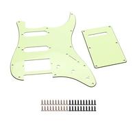 Unxuey Battipenna con caricamento precablato a 11 fori, set di battipenna e piastra posteriore per chitarra standard in stile moderno (retro verde)