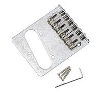 Unxuey Ponte a rullo per chitarra, con piastra per sella a rullo, foro per pickup a bobina singola, per chitarra elettrica Telecaster con viti e chiave